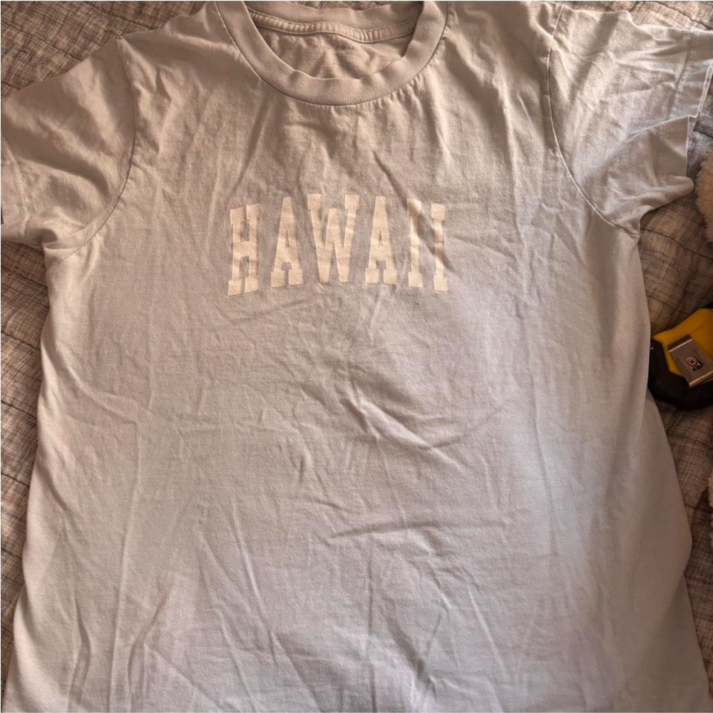 Brandy Melville Light Blue 'Hawaii' Tee